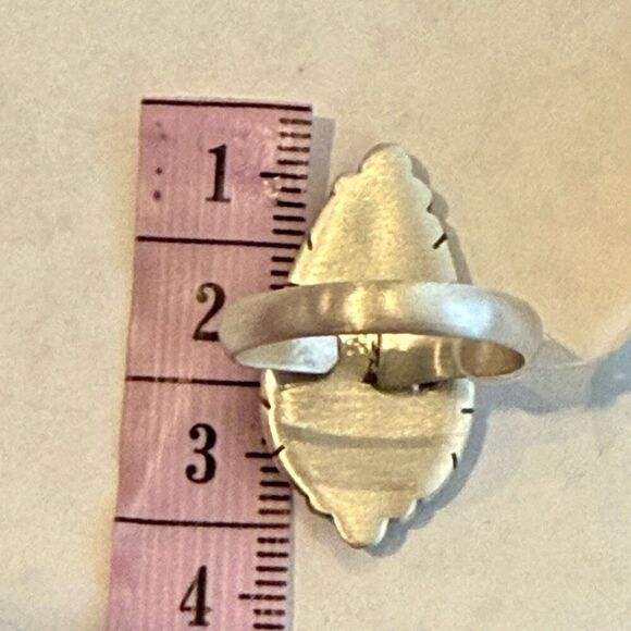 Southwest Rare Ammolite Sterling Silver Adjustable Ring Handmade New - Picture 4 of 4